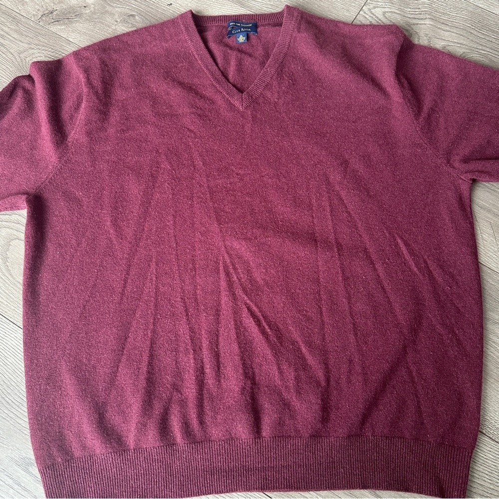 Club Room Cashmere Men's Burgundy Sweater size XL - Picture 4 of 8